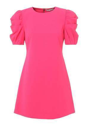 Alice + Olivia HANITA SHORT PUFF SLEEVE SHIFT DRESS