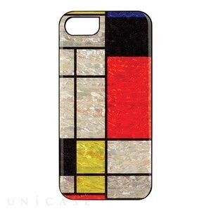 UNiCASE 【iPhoneSE(第2世代)/8/7 ケース】天然貝ケース (Mondrian/ブラックフレーム)