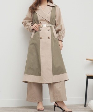 LADYMADE バルーンスリーブ2WAYベルトトレンチコート