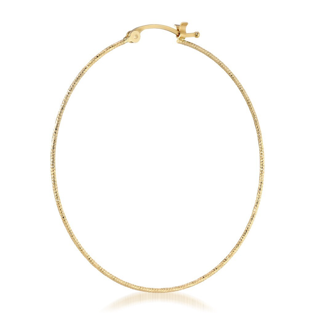 STAR JEWELRY K10 ピアス TEXTURE HOOP PIERCED EARRING 4cm