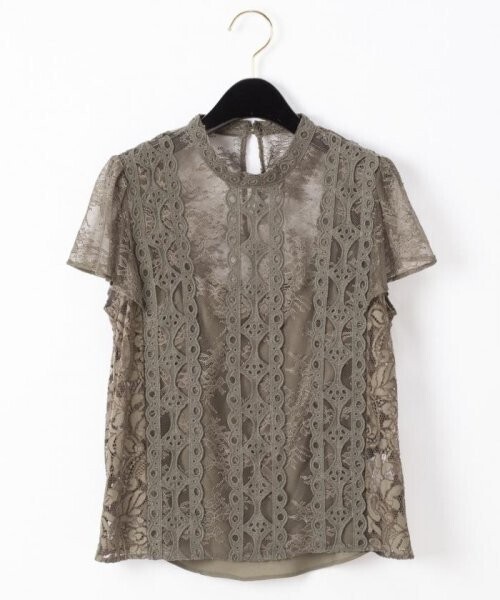 GRACE CONTINENTAL レースハイネックトップ
