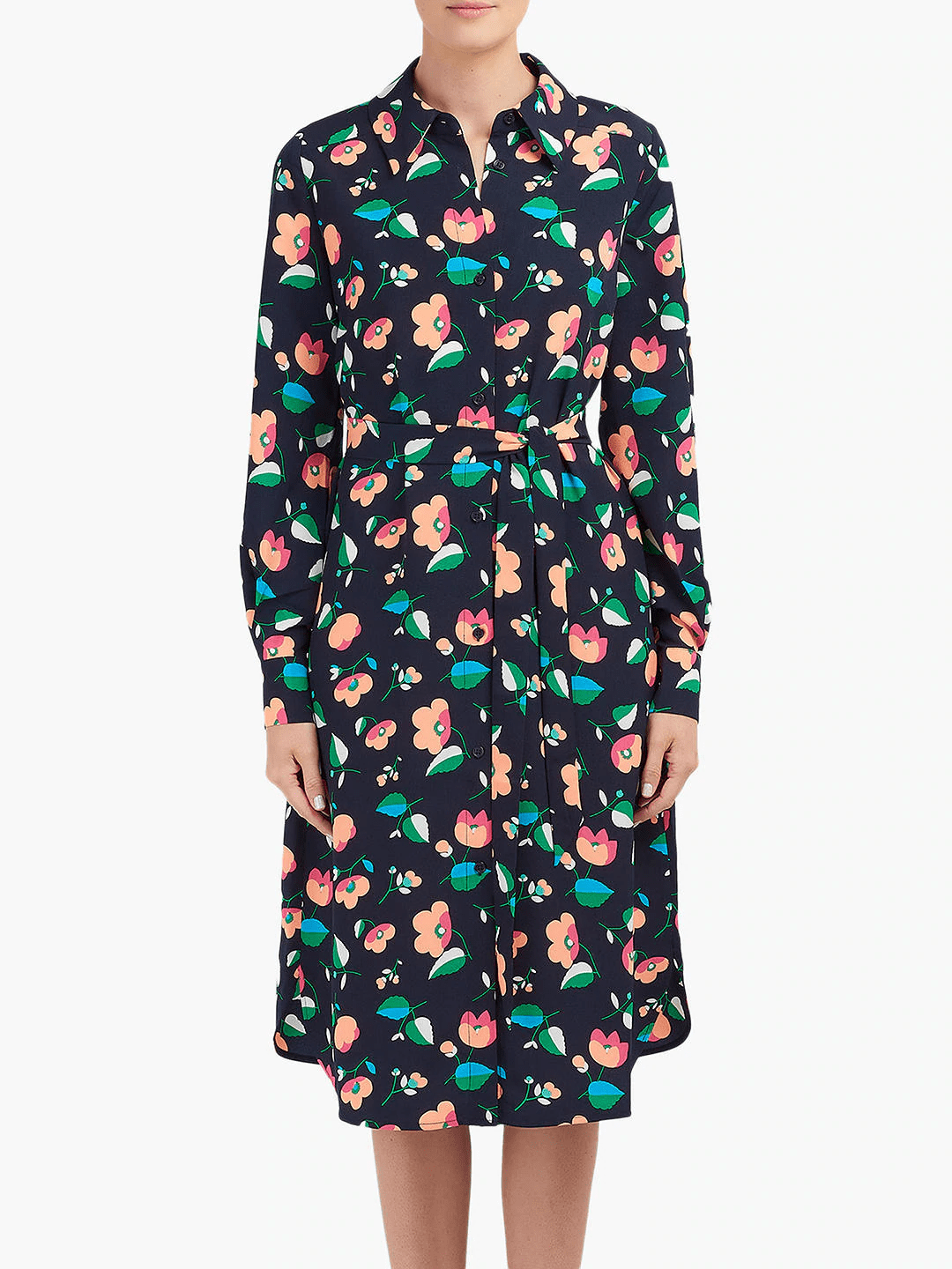 Essentiel Antwerp Tong Floral Print Shirt Dress