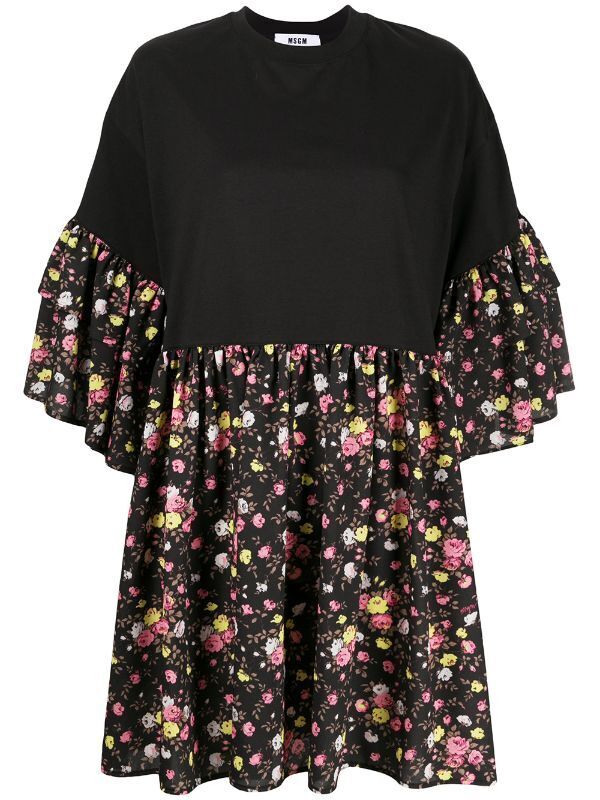 MSGM フローラル Tシャツワンピース