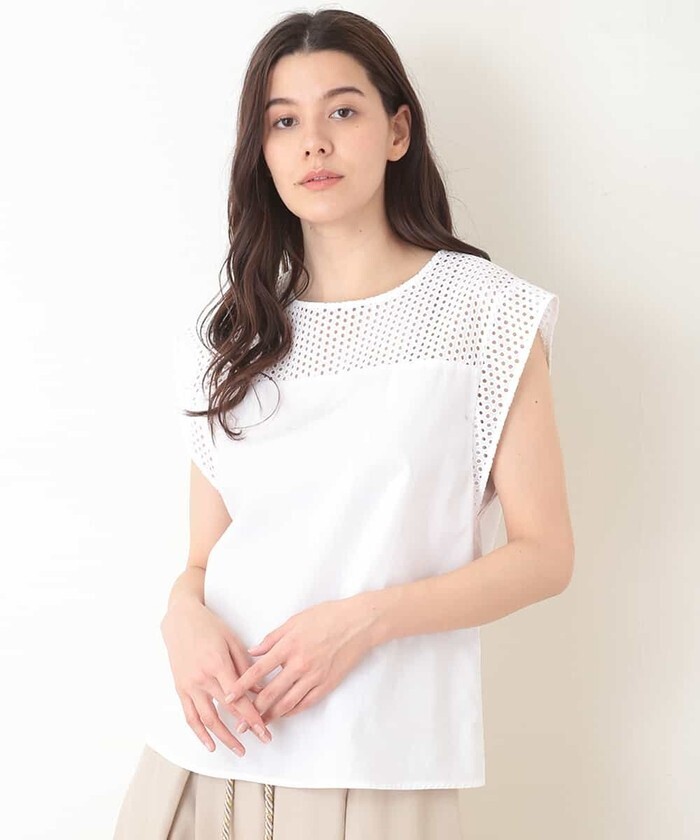 TARA JARMON アイレットコットンブラウス