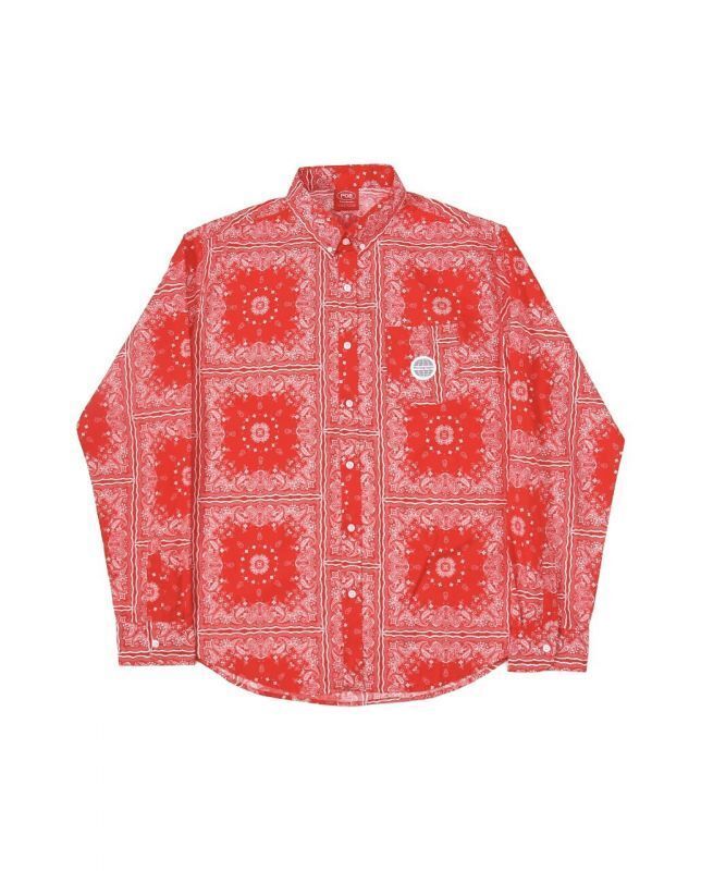 Paragraph PARAGRAPH L/S BANDANA SHIRTS RED