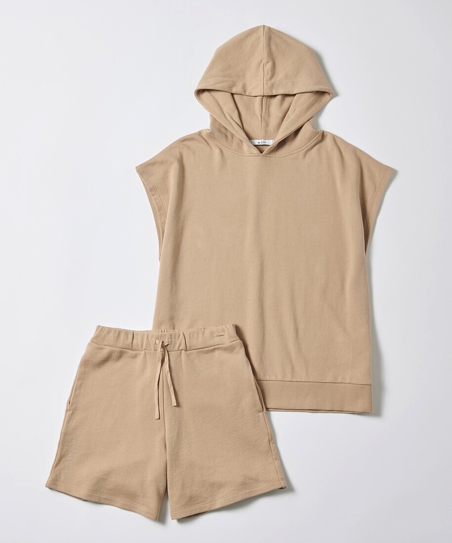 W DOT ノースリパーカー×ショートパンツセットアップ
