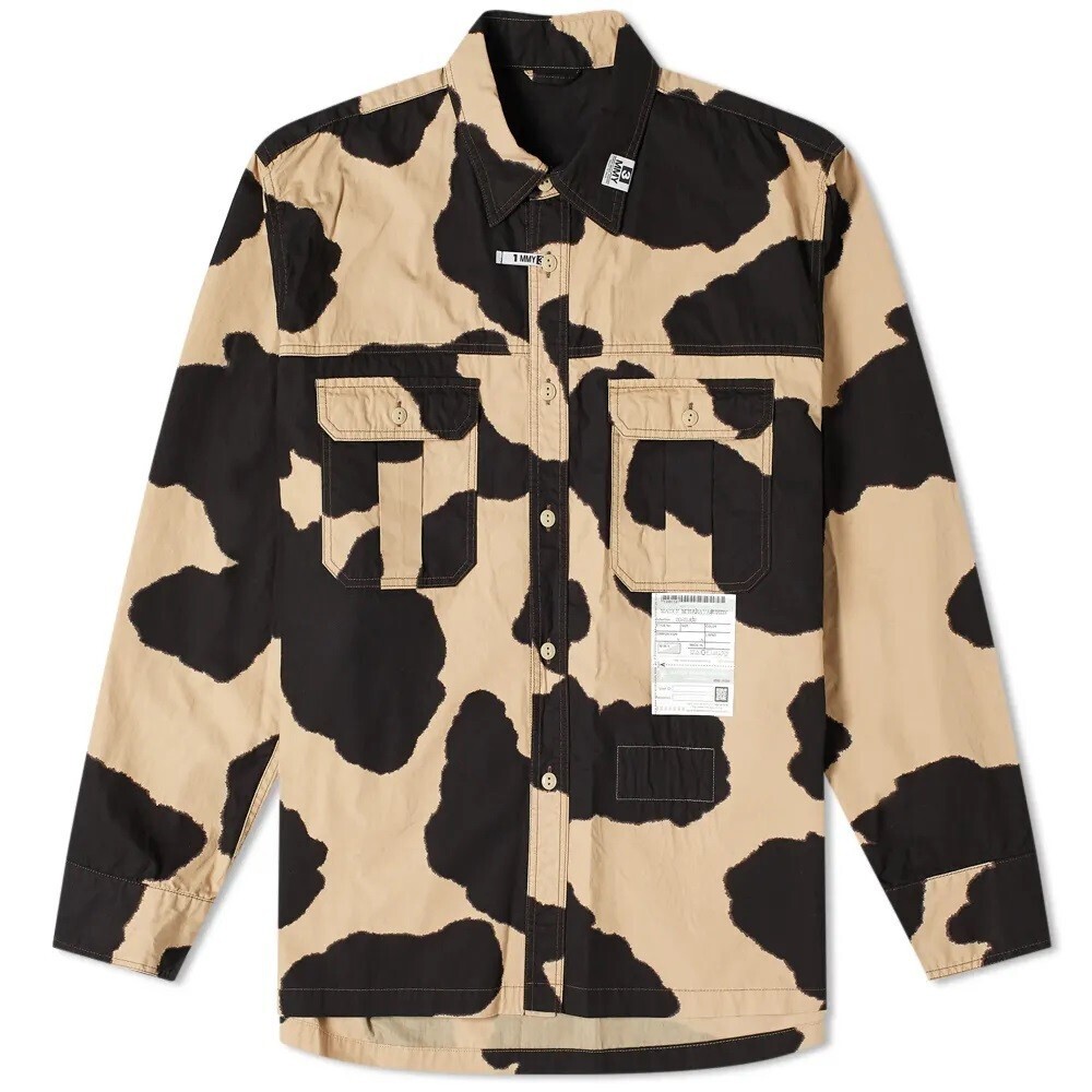 Maison MIHARA YASUHIRO COW PRINT WORK SHIRTS