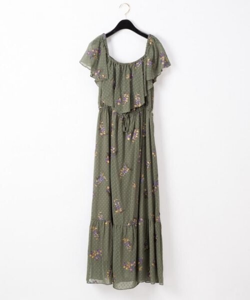 GRACE CONTINENTAL ドットシフォンフラワーワンピース
