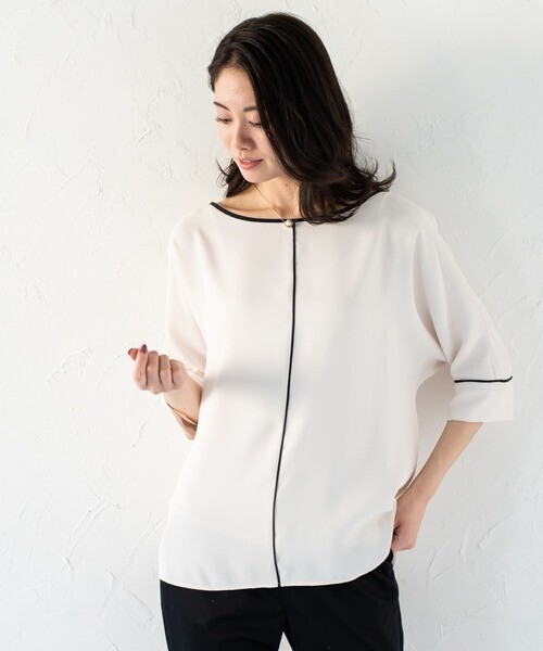 Loungedress パイピングドルマンブラウス