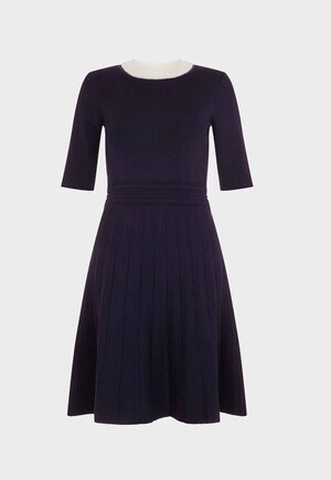 Hobbs London 半袖＊パール装飾＊ニットワンピース
