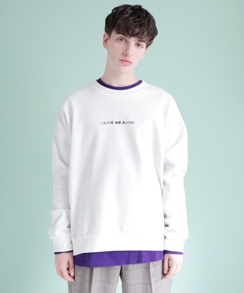 EMMA CLOTHES ビッグシルエットポンチプルオーバーロゴスウェット(LEAVE MΣ ALONE)