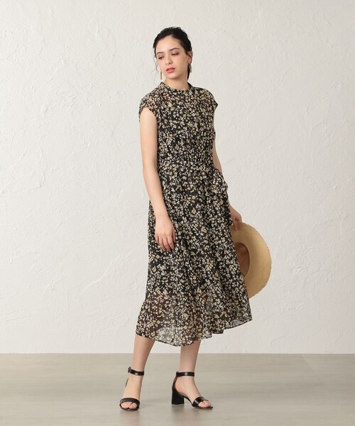 EPOCA THE SHOP 【EPOCA THE SHOP】ラメフィルムフラワープリントドレス