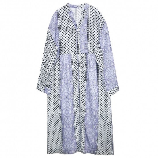 SAAAGE boutique 20 SS ミックスペイズリーロングシャツワンピ