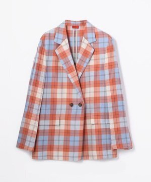 DES PRES キュプラチェック ダブルブレストジャケット