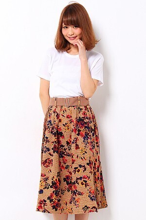 EMODA variety flowerプリーツスカート