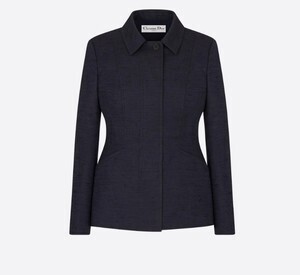 Christian Dior ブルー コットン シャンタン ジャケット