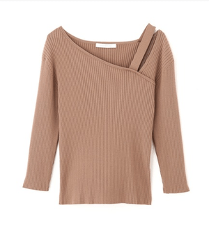 Pinky&Dianne アシメショルダーRIB TOPS