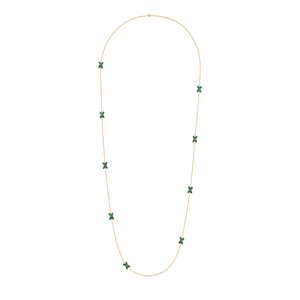 CHAUMET JEUX DE LIENS ROSE GOLD AND MALACHITE LONG NECKLACE WITH DIAMONDS