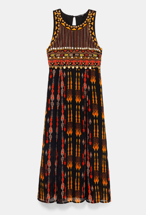 Desigual アフリカンミディワンピース