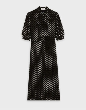 CÉLINE 「LAVALLIÈRE」カラー プリーツ ミディドレス