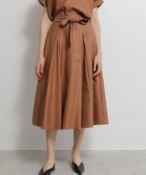 TONAL ウェストリボンタックフレアスカート