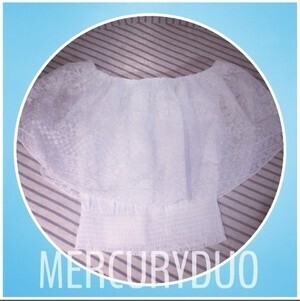 MERCURYDUO シフォンレースフレアーオフショルTOPS