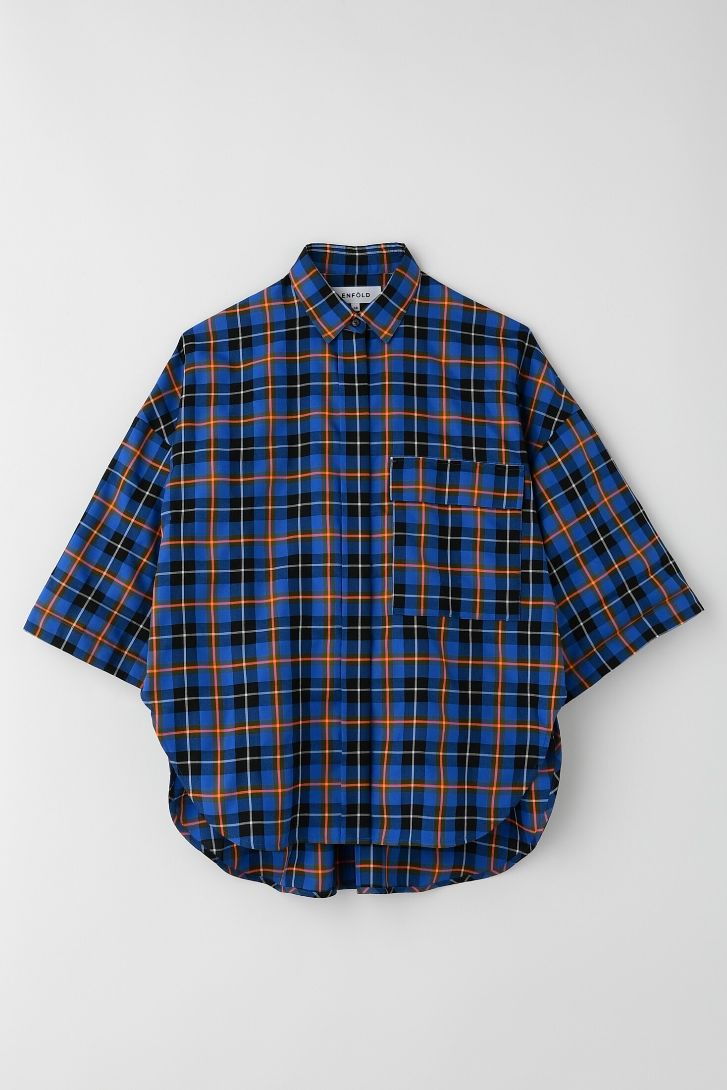 ENFOLD T/C CHECK 5分袖ワイドSH
