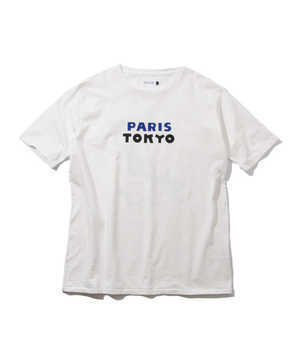 CAL O LINE プリントクルーネックTシャツ