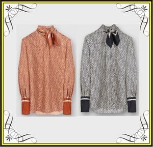 Chloé 【Chloe】プリントシルクブラウス　首元リボンがポイント♪ (Chloe/ブラウス・シャツ) CHC20SHT8135026R【BUYMA】