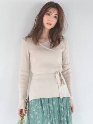 MEW'S REFINED CLOTHES アシメウエストリボンニット