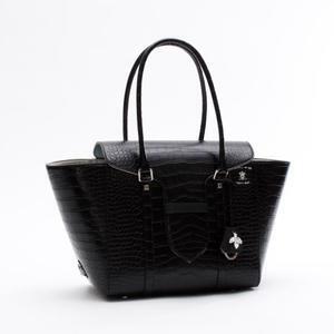 A.D.M.J. CROCOEMBOSSING　BEE　MOTIF　BELT　ACCENT　TOTEBAG　25cm