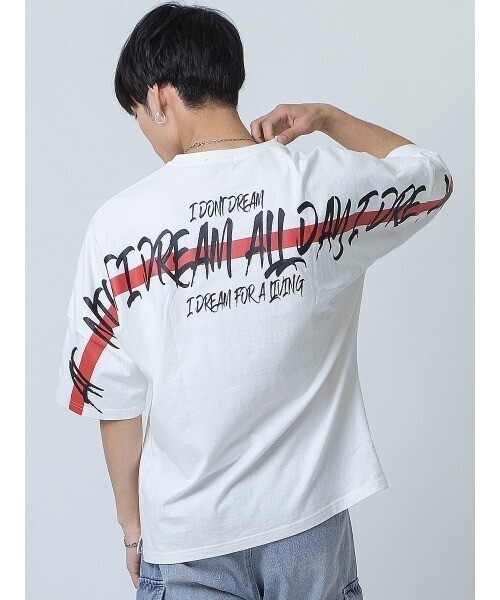 RE730 テーププリントドルマンtシャツ