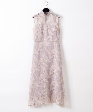 GRACE CONTINENTAL リーフレースハイネックドレス