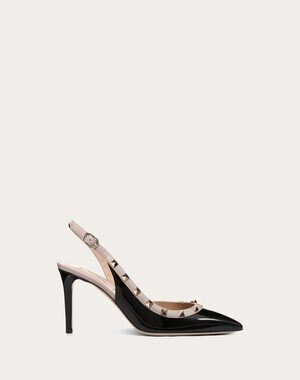 VALENTINO ロックスタッズ エナメル バックストラップパンプス 85MM