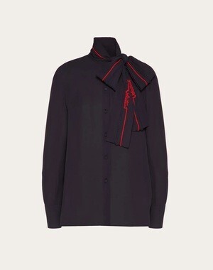 VALENTINO ジョーゼット シャツ ヴァレンティノ シグニチャー エンブロイダリー