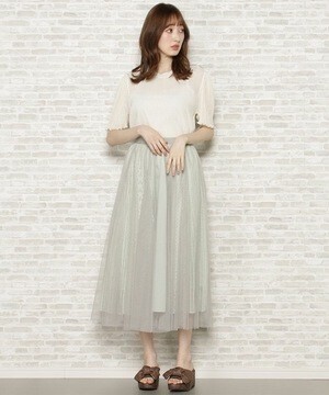 WILLSELECTION レースオーバーチュールスカート