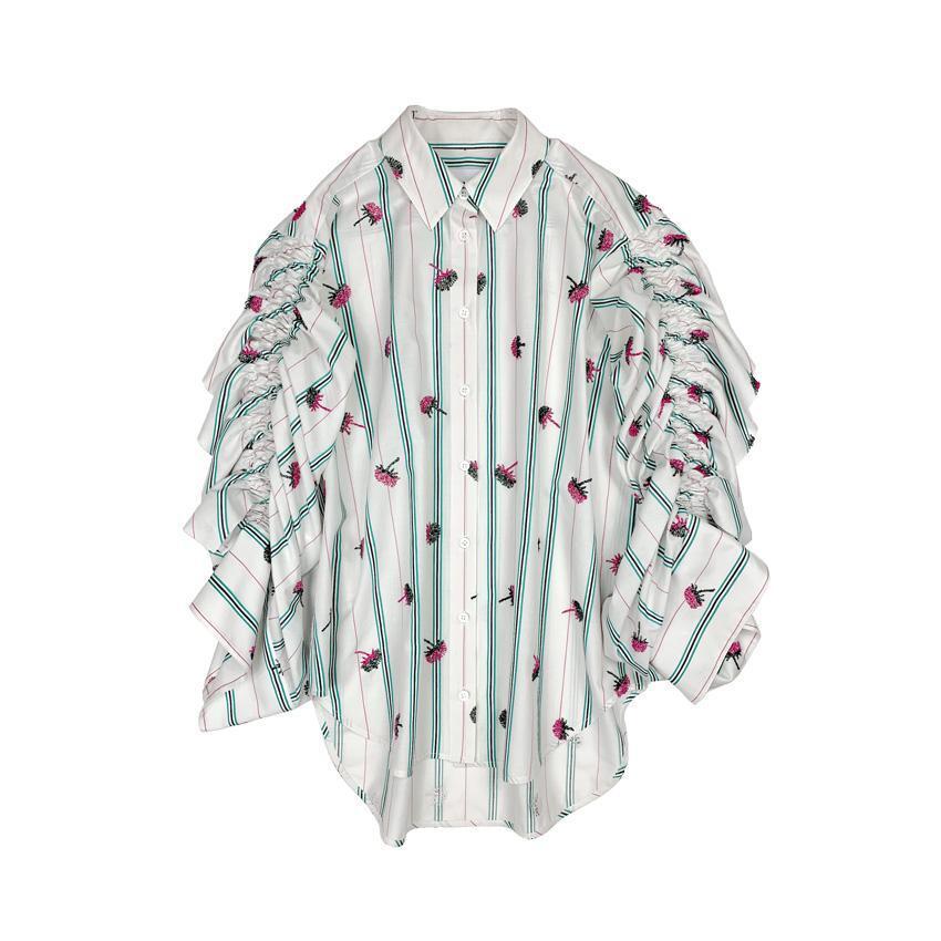 IN-PROCESS Embroidered Shirring Shirt