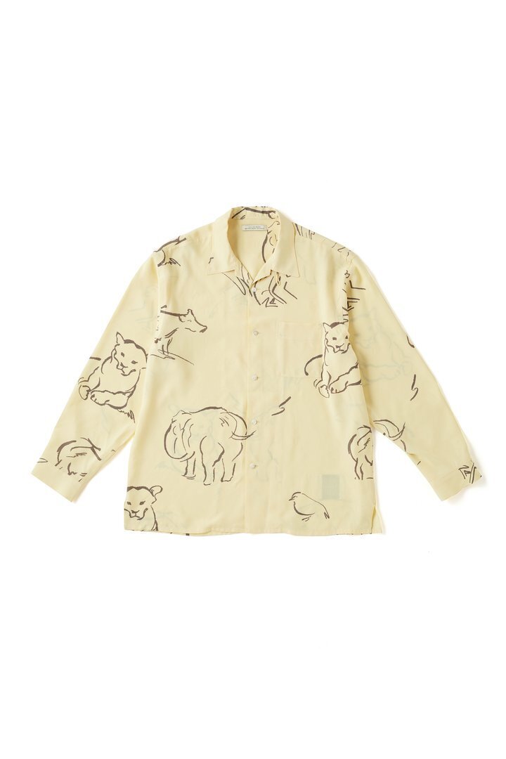 OLD JOE ORIGINAL PRINTED OPEN COLLAR SHIRTS (-DRAWING- long sleeve) -