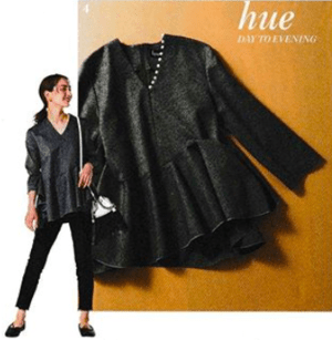 hue DAY TO EVENING PEARL PEPRUM TOPS