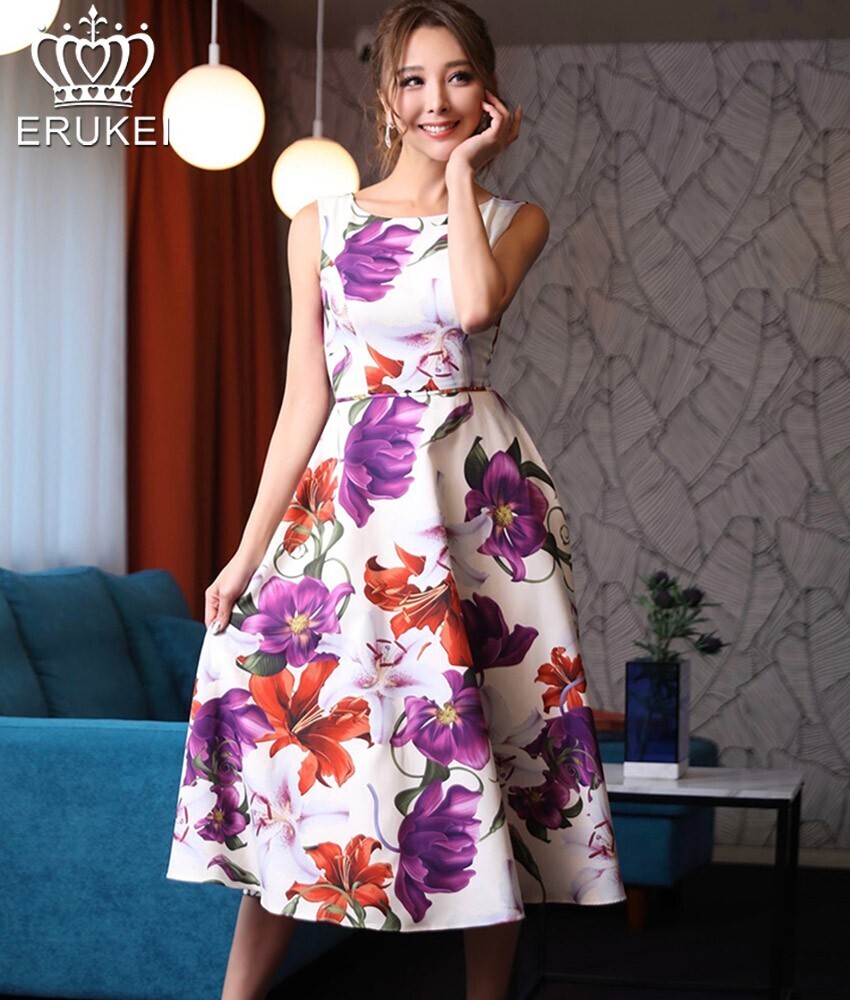 ERUKEI Flower Print Dress