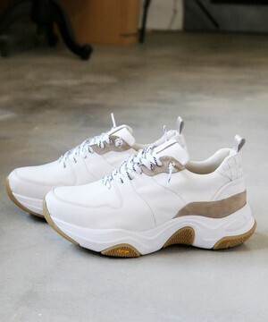 EARLE Hole cut snealer L2 ヴィブラムソールホールカットレザーダッドスニーカー