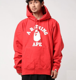A BATHING APE RELAXED CLASSIC COLLEGE PULLOVER HOODIE M