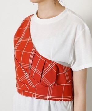 AZUL by moussy ONESHOULDER CHECK BUSTIER TOPS