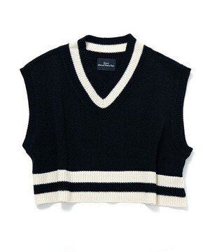 SPINNS ショートチルデンニットベスト
