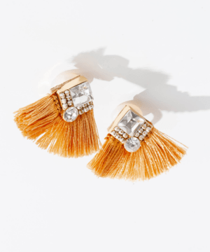 mia trim 【m-245E OR】ビジューショートタッセルイヤリング