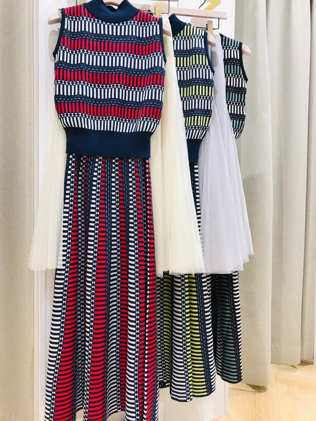 And Couture 地柄ボーダーセットアップ×チュールスカート