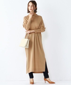 WRAPINKNOT スリットカラー ニットワンピース