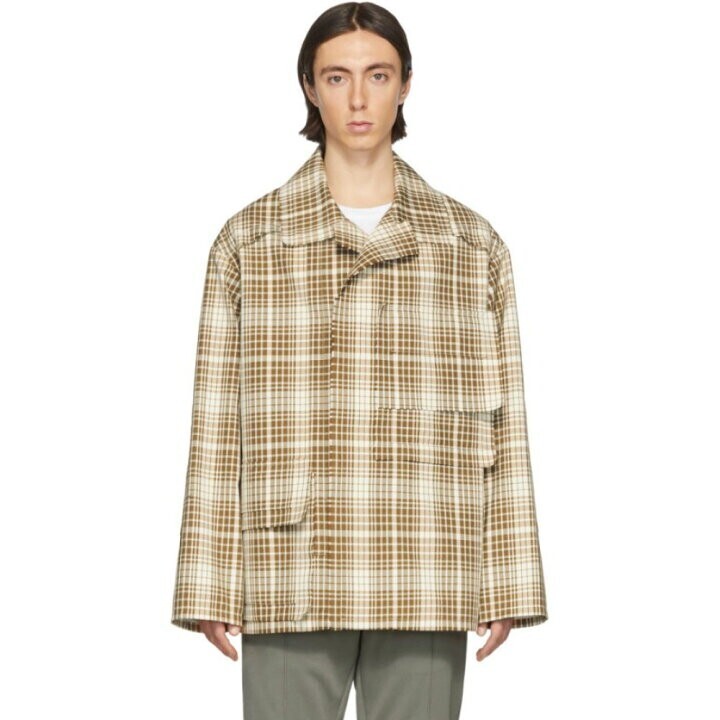 Maison Margiela 【SSENSE Exclusive Brown Table Cloth Jacket】Brown check