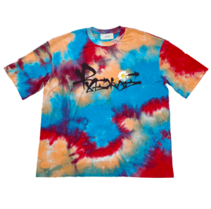 THICC TIE DYE FLOWER SMILEY T-SHIRT
