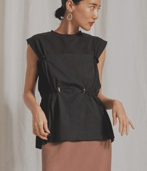 LADYMADE サイドプリーツドッキングトップス